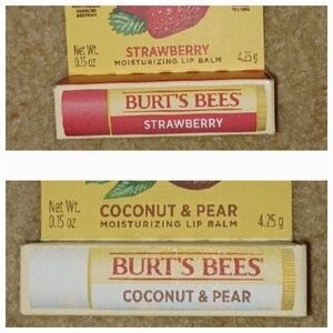 Burt's Bees Coconut & Pear, Strawberry Lip Balms